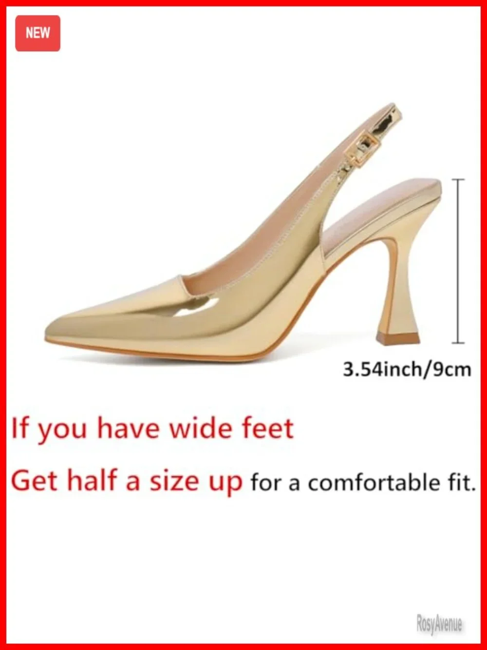 Slingback Kitten Heels Pointy Toe Chunky Heels Wedding Party Dress Pump
